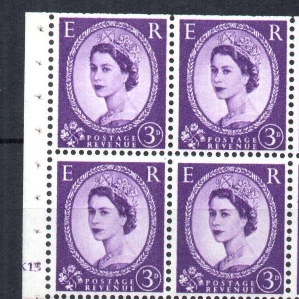 3d MULTIPLE CROWNS WILDING UNMOUNTED block of 4